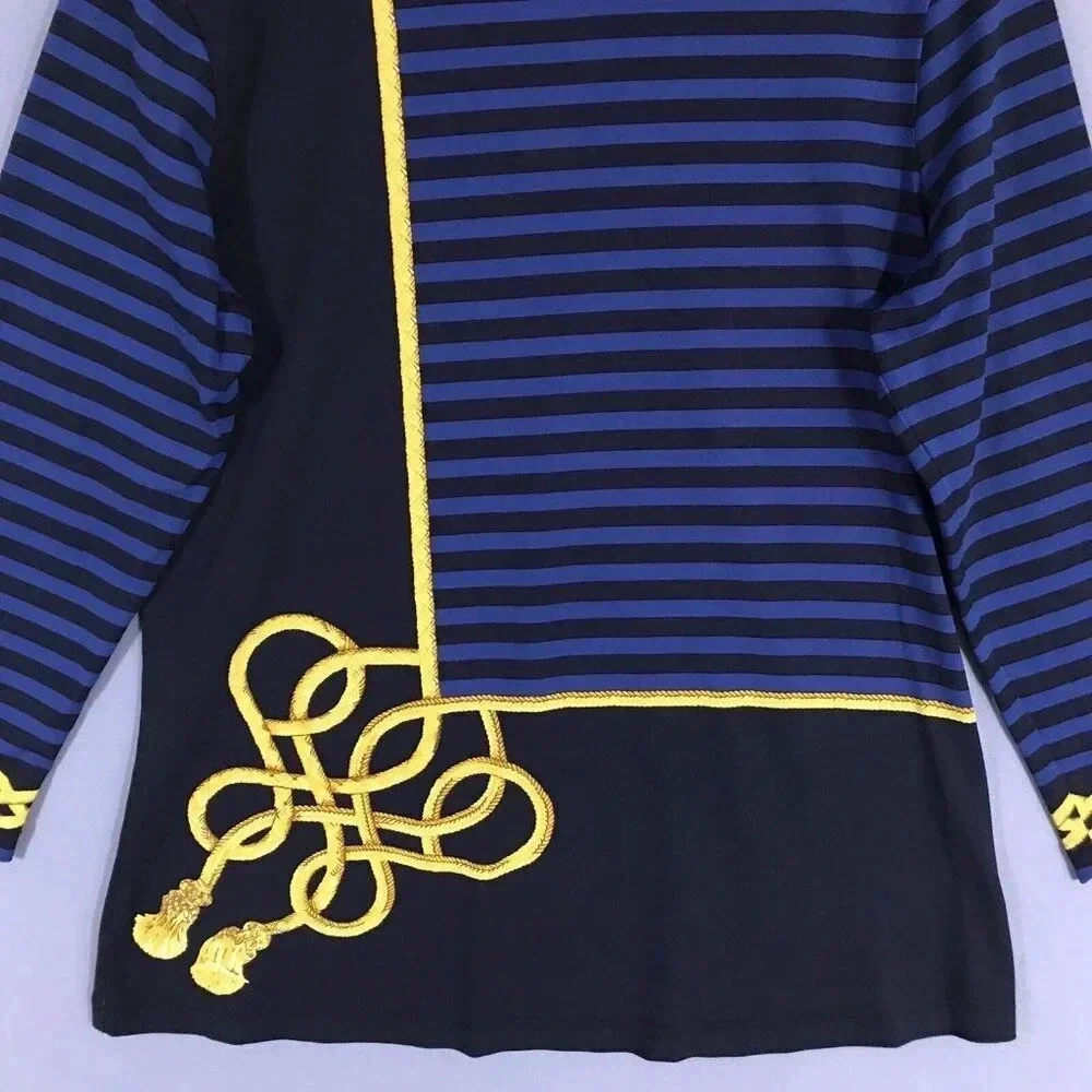 J McLaughlin Signature Tee Catalina Cloth Top Size Medium 3/4 Sleeve Nautical - Picture 4 of 15